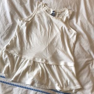 Old Navy white peplum tank NWT